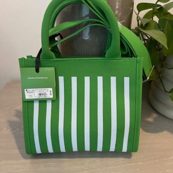 Kate Spade x Target Green Striped Knit Crossbody Tote Bag - NEW w/tags - Picture 6 of 7